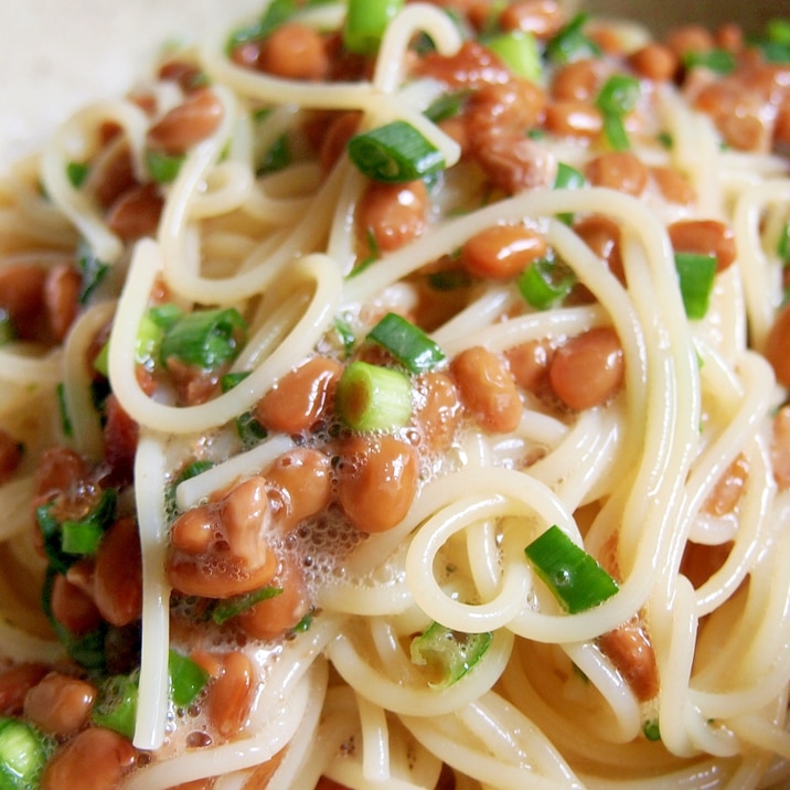 和えるだけ♪冷製・梅納豆ポン酢パスタ